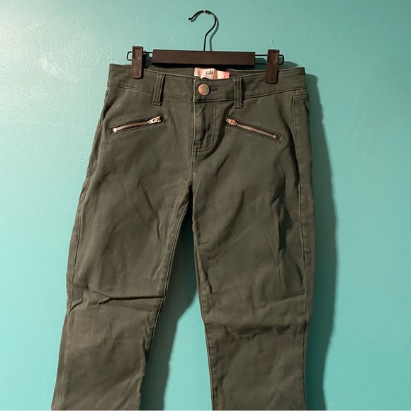 Cabi 2 Hunter Green Moto Zip Skinny Jeans Style 3388 - Picture 6 of 8